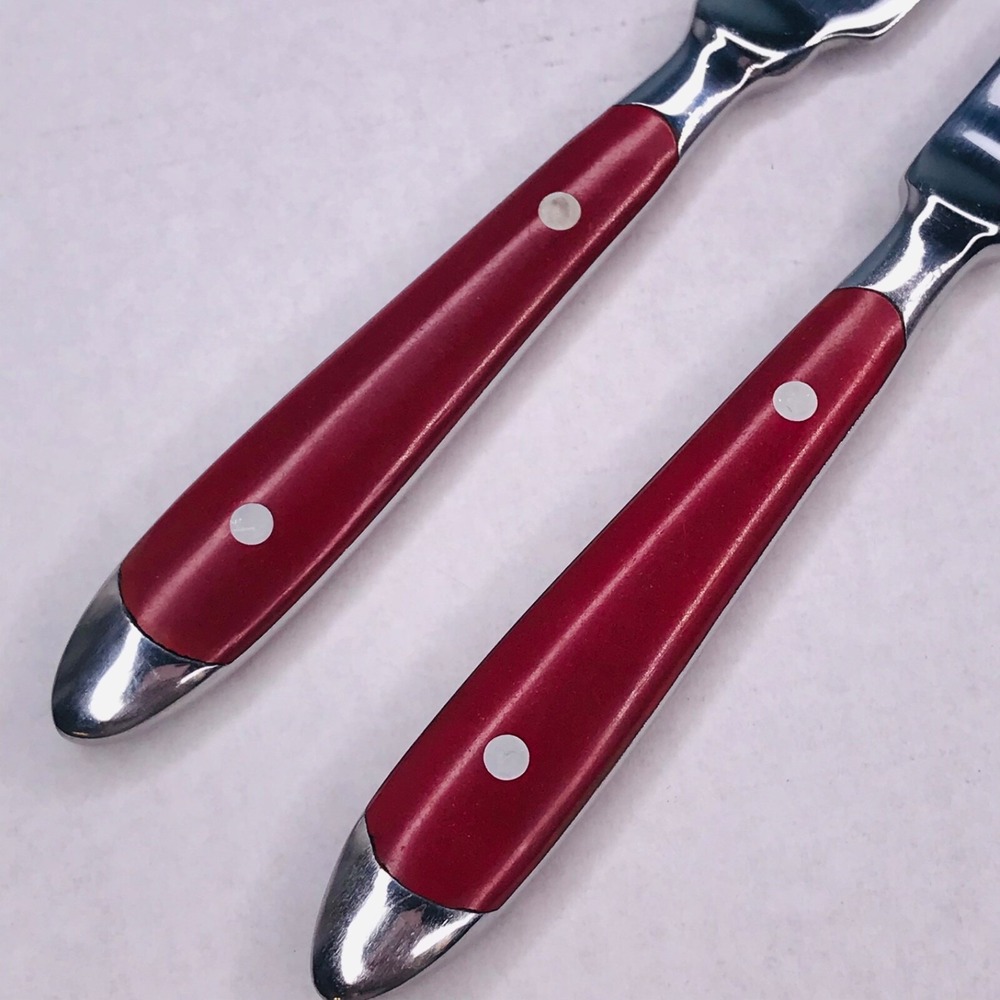 Towle Red Handle Dinner Knife Flatware stainless Replacement Set of 2